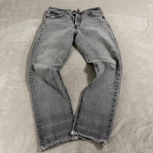 Levis 501 Skinny Gray Distressed High Rise Button Fly Jeans 2W30 L28